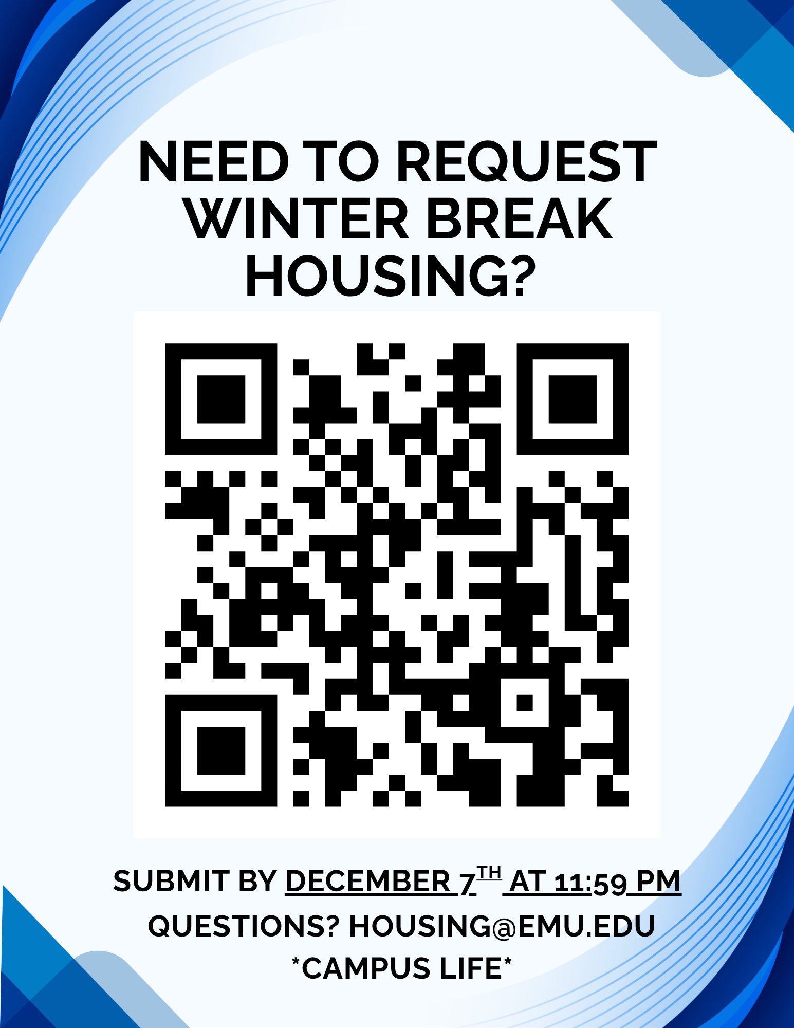 Winter break housing QR code
